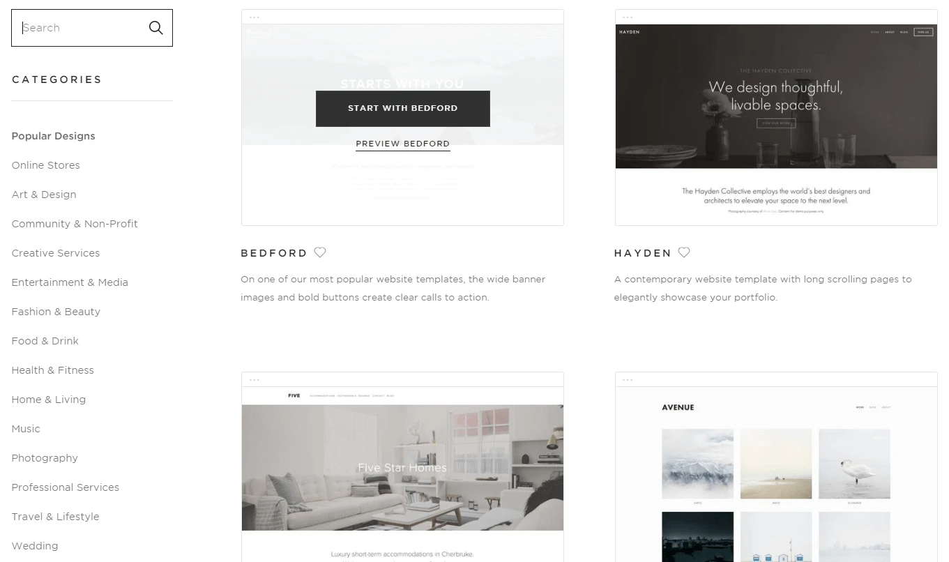 squarespace 可能是最适合您的网站构建器。