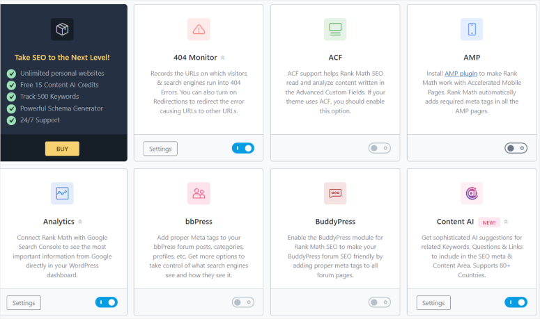 rank-math-modules - IsItWP - Detektor Tema WordPress Gratis rank math modules