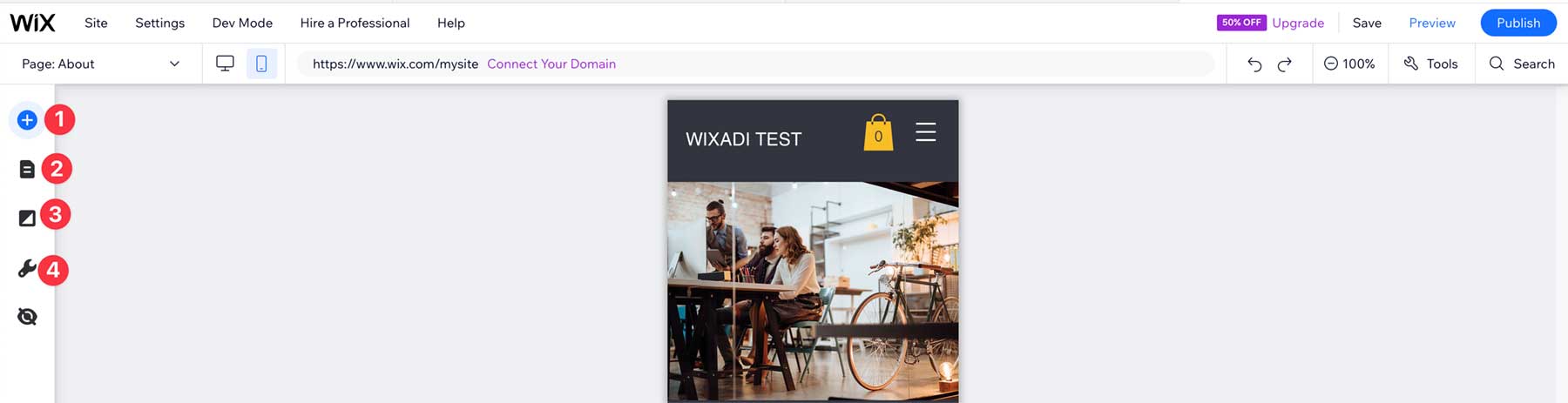 WixADI 行動選單