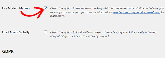 在 WPForms 中启用现代标记 Enable modern markup in WPForms