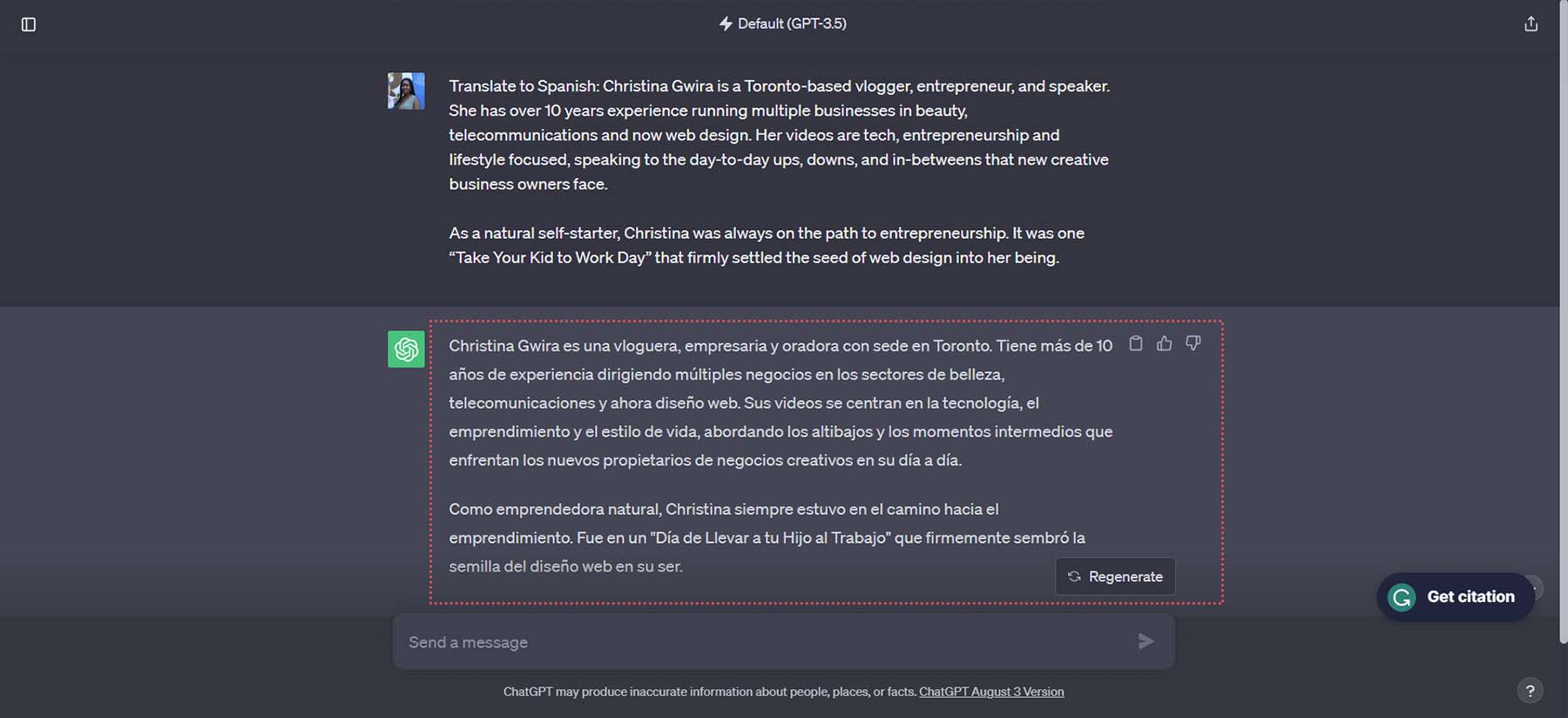 Ręcznie przetłumaczona kopia w ChatGPT