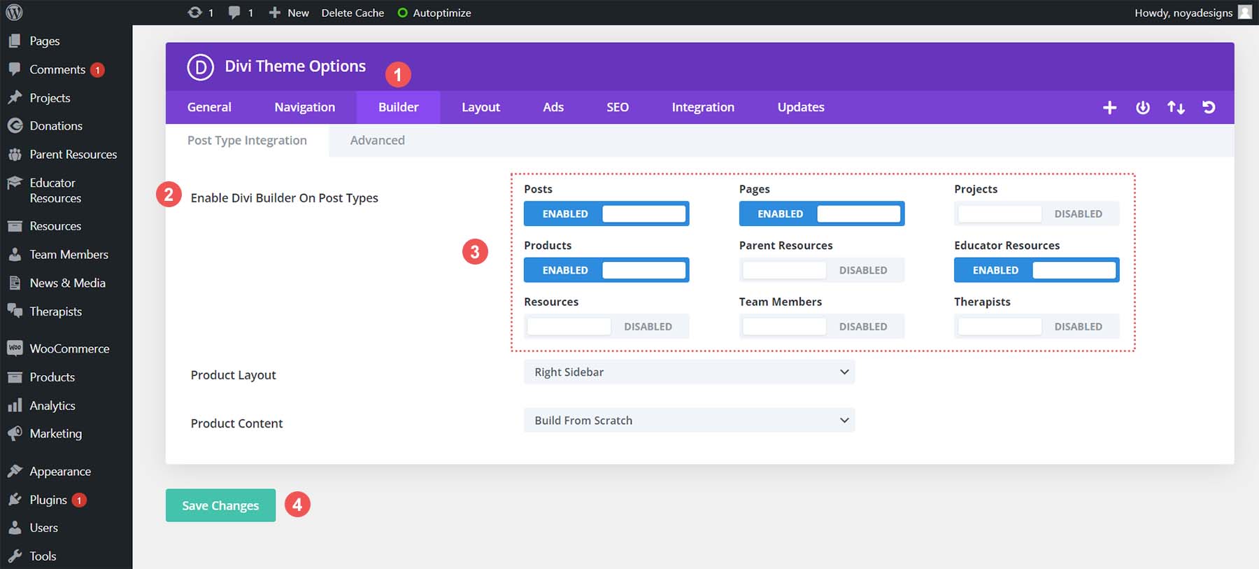 Włączanie Divi Builder dla niestandardowych typów postów