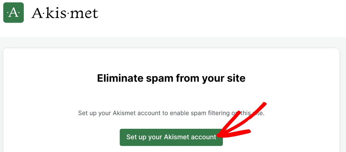 Set up Akismet account
