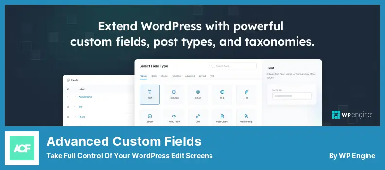 Plugin Bidang Kustom Tingkat Lanjut - Kendalikan Penuh Layar Edit WordPress Anda