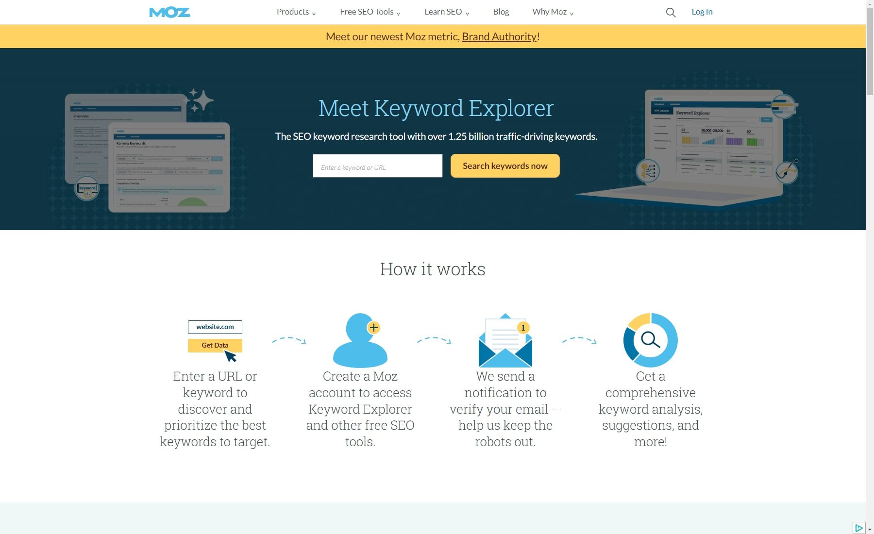 أداة البحث عن الكلمات الرئيسية Moz Keyword Explorer