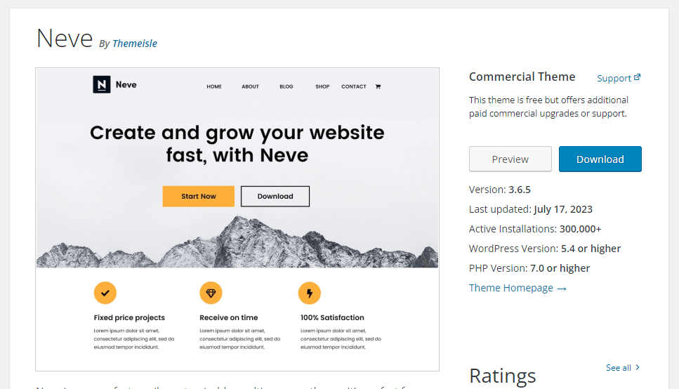 Neve — najlepiej responsywne motywy WordPress
