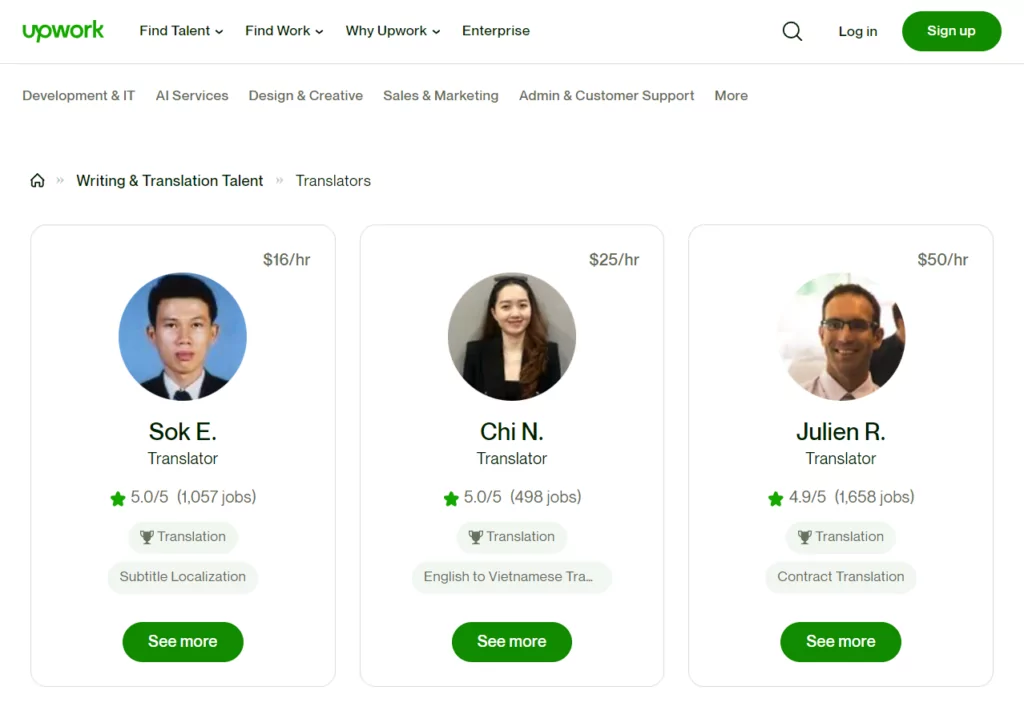 นักแปลมนุษย์ของ upwork