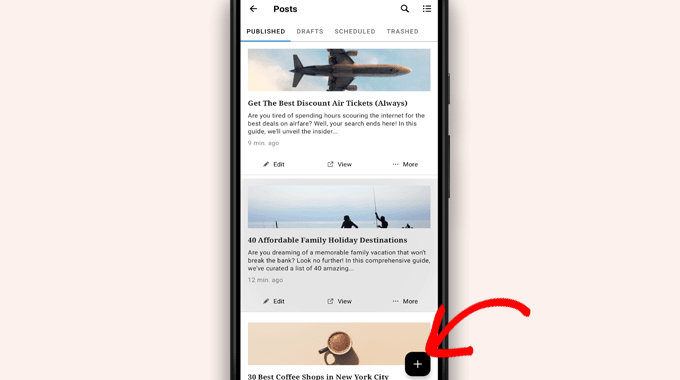 การจัดการโพสต์ในแอป WordPress Managing posts in WordPress app