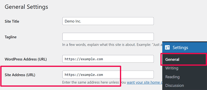 ที่อยู่เว็บไซต์ Site Address
