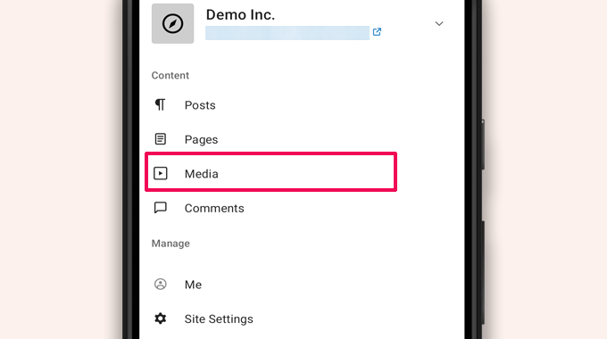 จัดการสื่อในแอป WordPress Manage media in WordPress app
