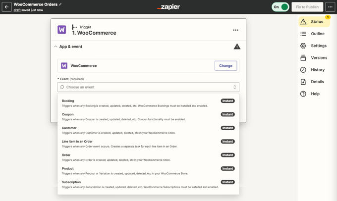 Exemplu de utilizare a Zapier cu WooCommerce Example of Using Zapier With WooCommerce