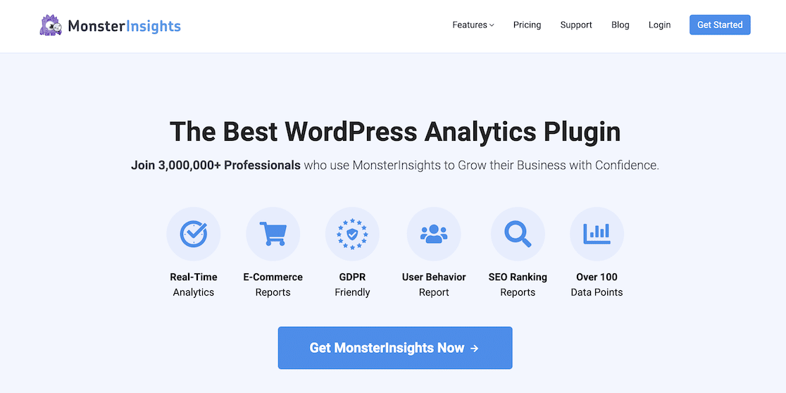 MonsterInsights homepage