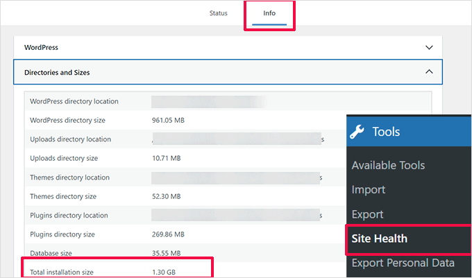 Calculando tamanhos de arquivo WordPress Calculating WordPress file sizes