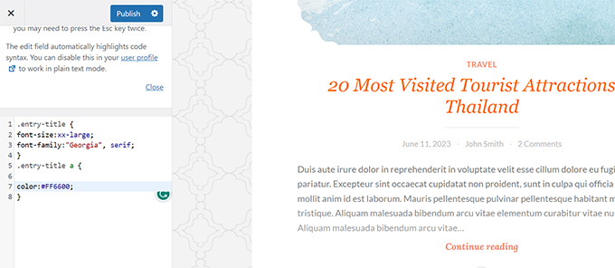 Fügen Sie benutzerdefiniertes CSS hinzu Add custom CSS