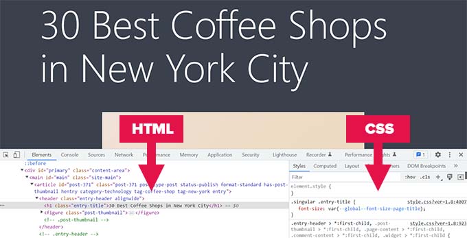 Überprüfen Sie HTML und CSS Inspect HTML and CSS