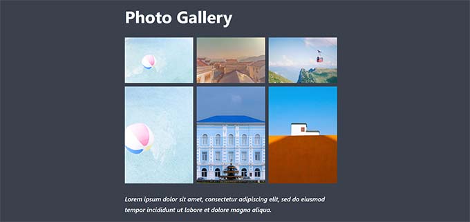 Fotos in Zeilen und Spalten anzeigen Showing photos in rows and columns