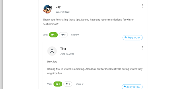 Thrive-Kommentarvorschau Thrive comments preview