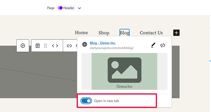 Site-Editor in neuem Tab öffnen Open in new tab site editor