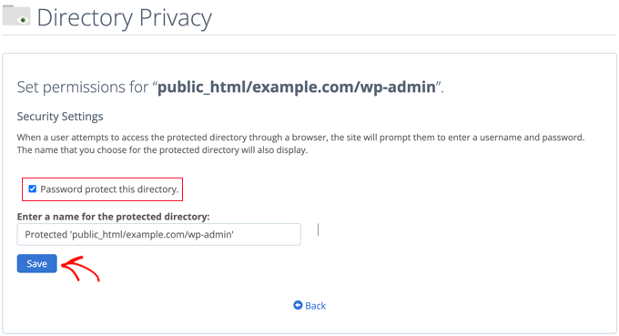 Passwortschutz aktivieren Enable password protection