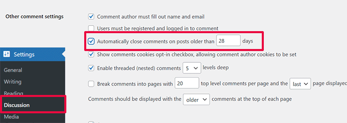 Schließen Sie Kommentare zu alten Beiträgen Close comments on old posts