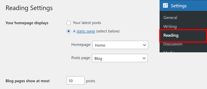 Statische Startseite Static Frontpage