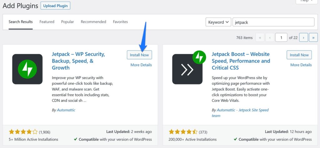 instalar jetpack no wordpress