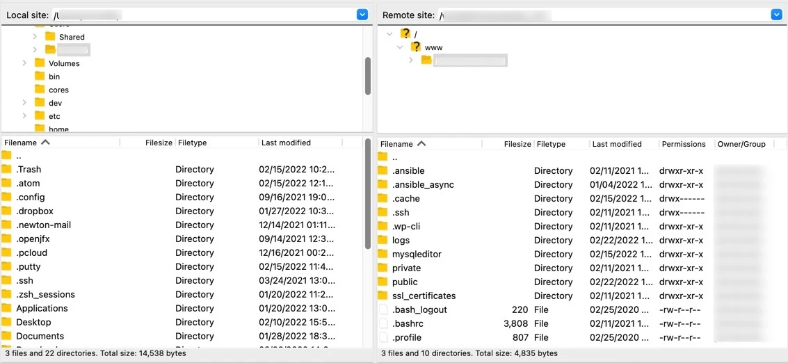 ambos lados del cliente ftp