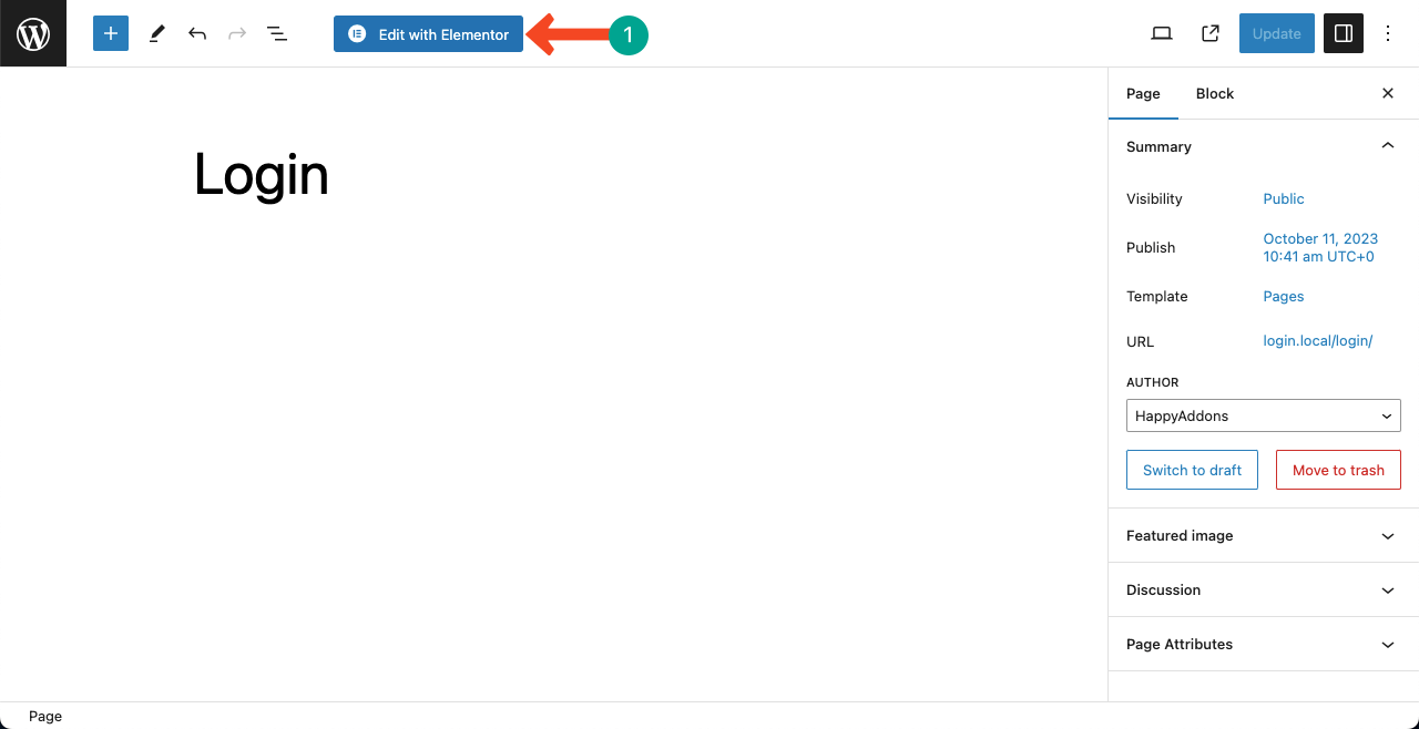 Elementor 2 を使用して WordPress にログイン ページを作成する方法 Open the login page with Elementor