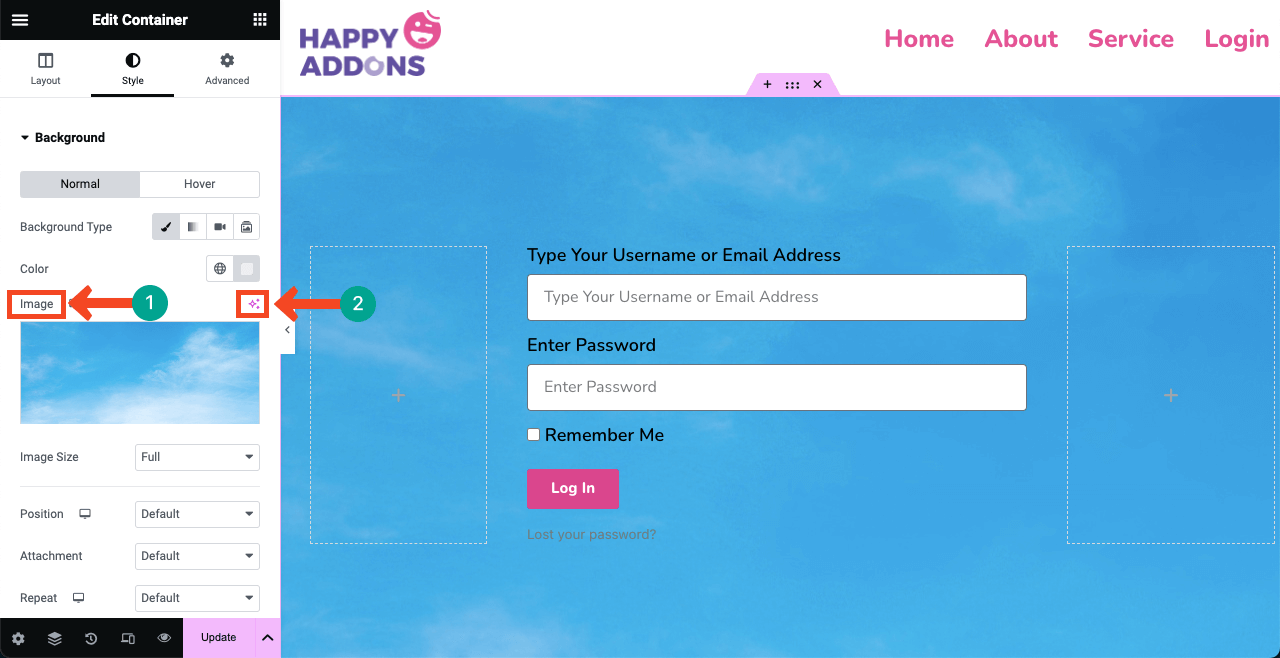 Elementor 19 を使用して WordPress にログインページを作成する方法 Use an image in the background
