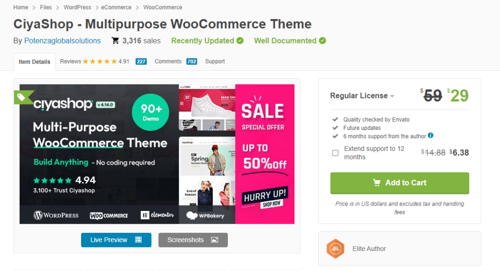 CiyaShop - Tema WordPress untuk Blog Mode