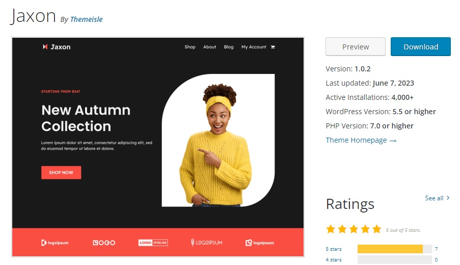 temi jaxon wordpress fse