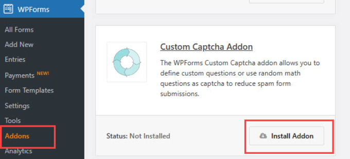 ส่วนเสริมแคปต์ชาที่กำหนดเอง Custom captcha addon