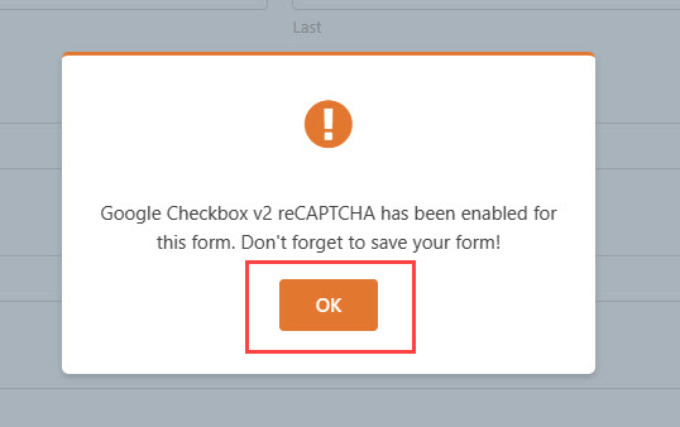 เปิดใช้งาน reCaptcha แล้ว reCaptcha enabled