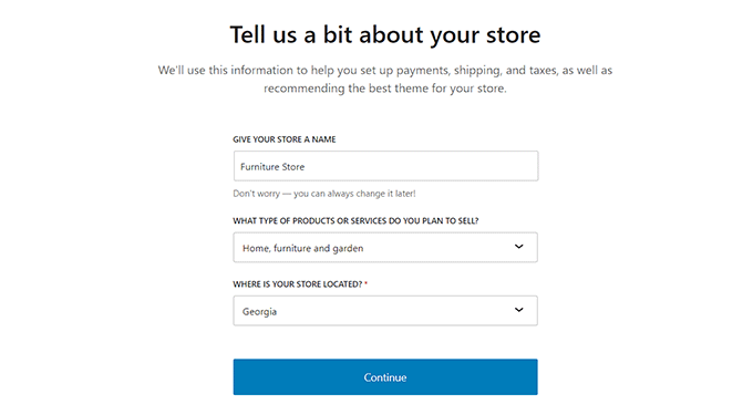 WooCommerce kurulum sihirbazını yapılandırma configure WooCommerce set up wizard