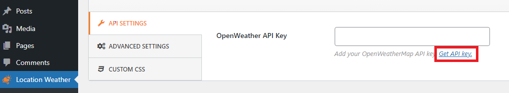 Holen Sie sich den API-Schlüssel