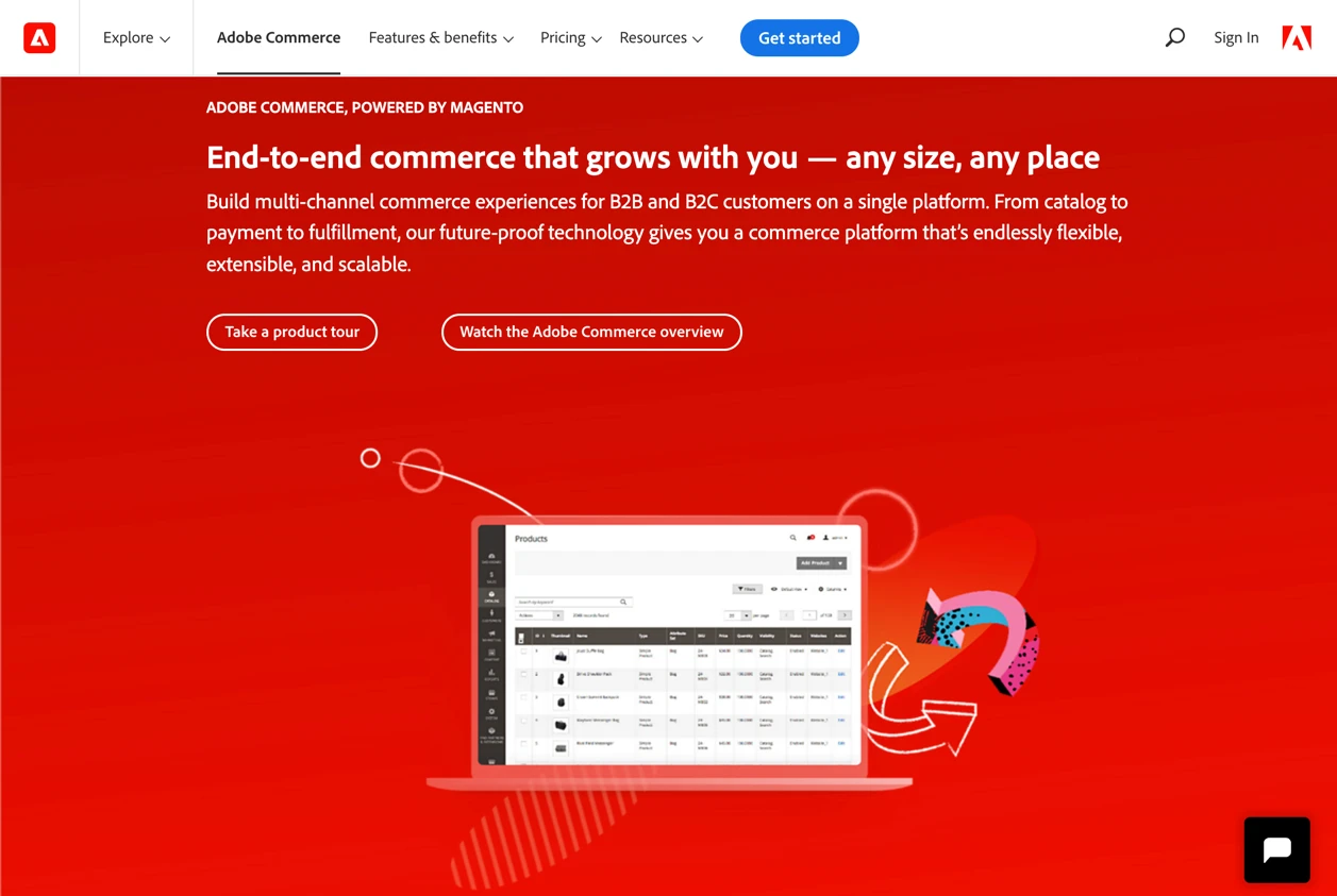 adobe commerce magento:CMS 行銷平台