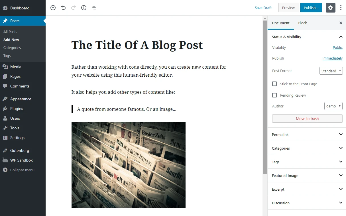 WordPress 編輯器