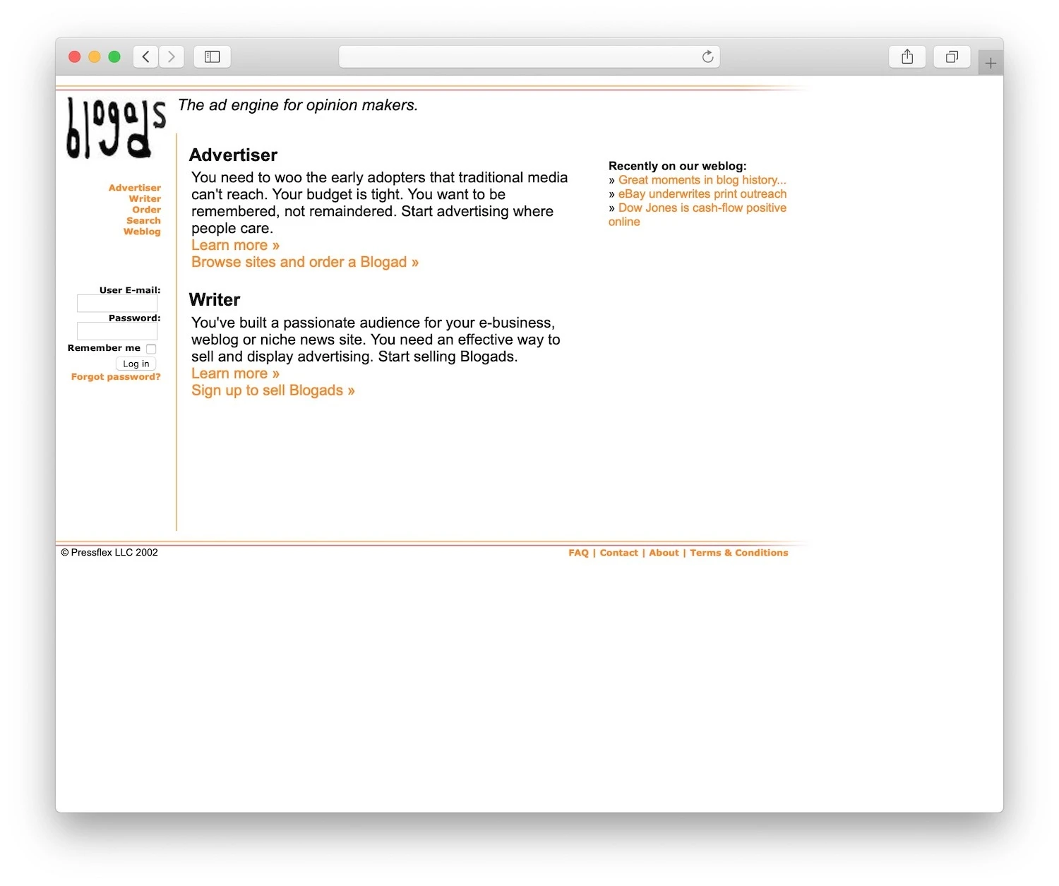 blogads a été l'un des premiers services publicitaires pour les blogs