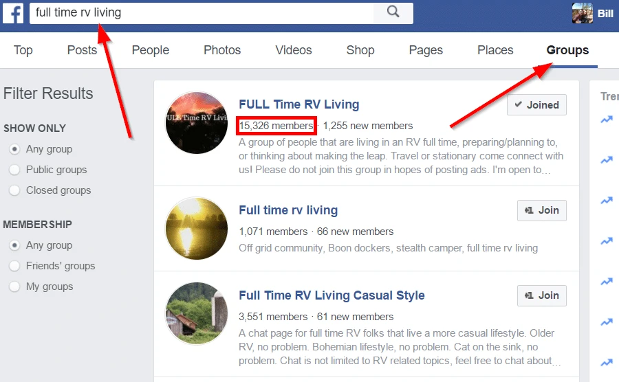関連する Facebook グループを見つける方法