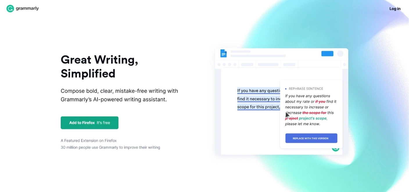 L'un des meilleurs correcteurs de grammaire gratuits : Grammarly.