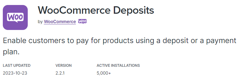 depósitos de woocommerce