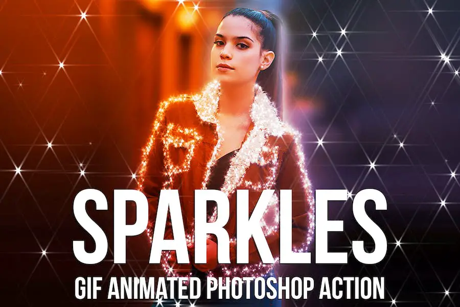 Анимированные Gif блестки Photoshop Acti —