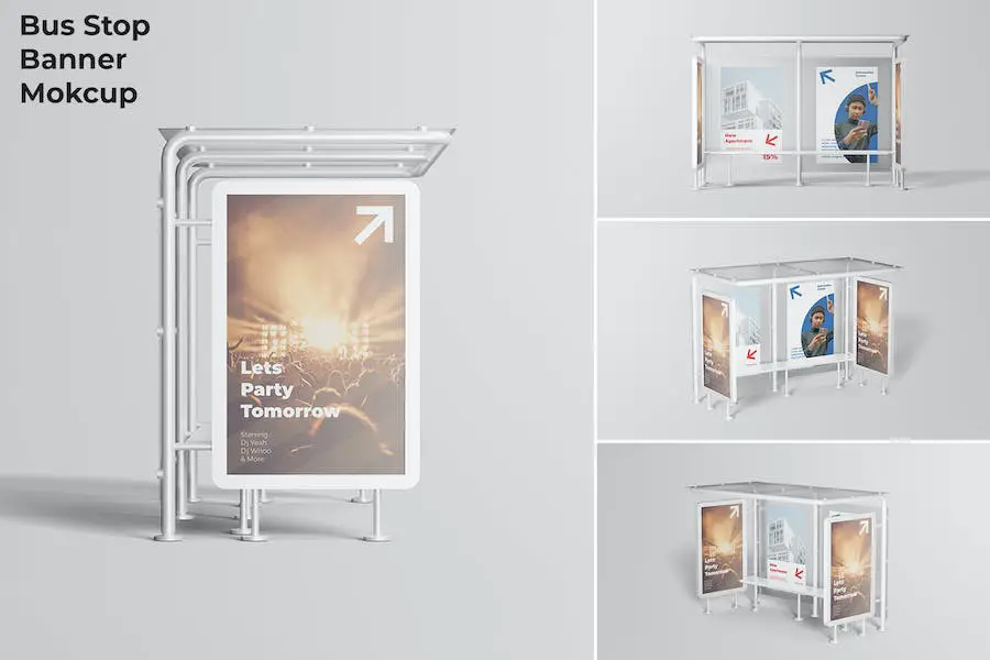 Mockup Billboard Halte Bus #2 -