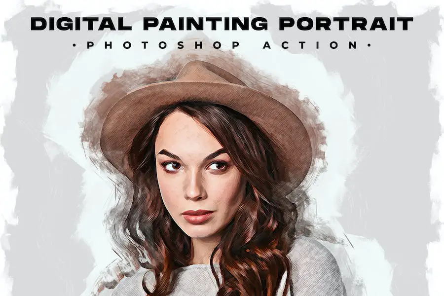 ภาพบุคคลจิตรกรรมดิจิทัล - การกระทำของ Photoshop -