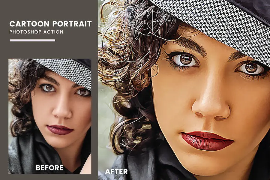 การ์ตูน ภาพเหมือน Photoshop การกระทำ -