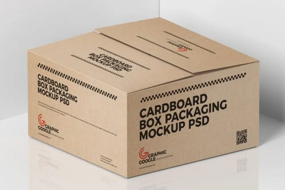 Mockup Kotak Pengiriman Karton -