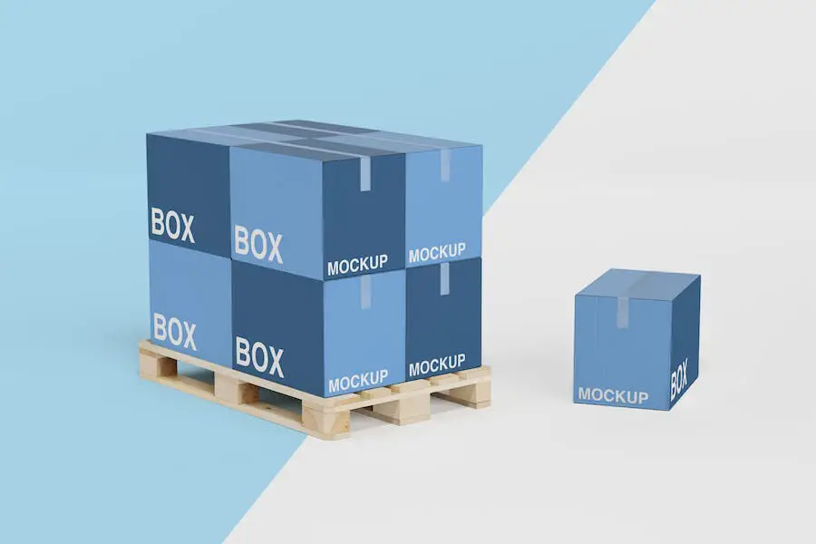 6 Kotak Karton Mock up -