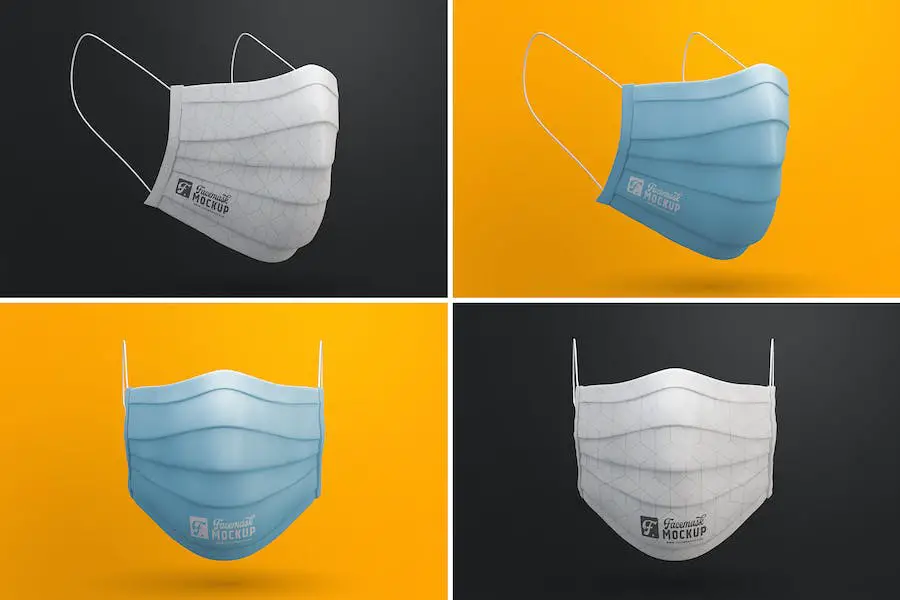 Mockup-Vorlagen für medizinische Gesichtsmasken -