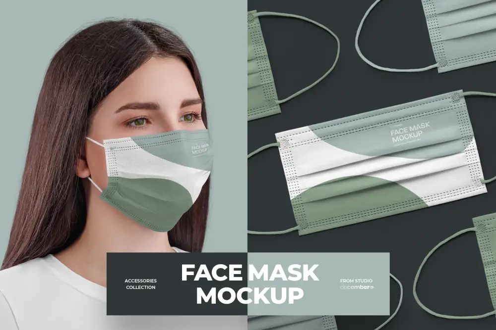 Mock-ups Gesichtsmaske + 2 gratis -