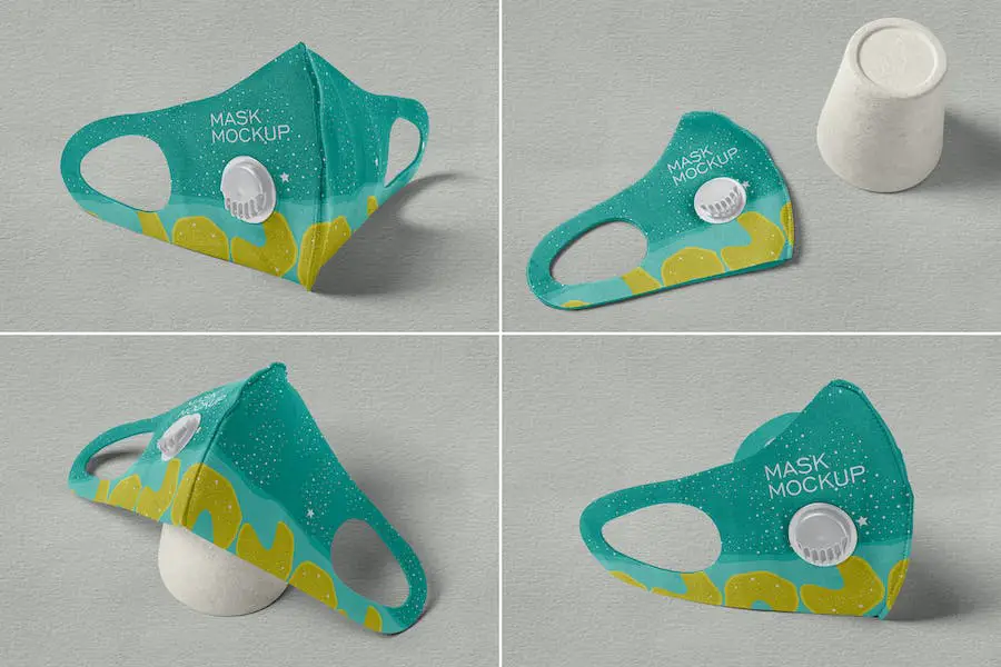 Stoff-Gesichtsmasken-Modelle –